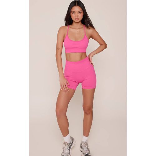 Hot Pink Short De Sport Échancré Froncé Sans Couture | Taille XL - PrettyLittleThing - Modalova