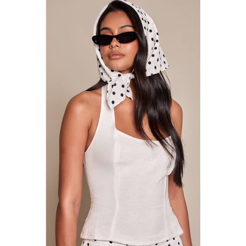 Cream Top Col Carré Encolure Dos-nu Effet Lin | Taille 32 - PrettyLittleThing - Modalova