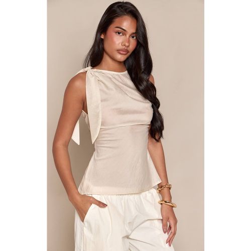 Brown Haut Sans Manches À Détail Noué | Taille 36 - PrettyLittleThing - Modalova