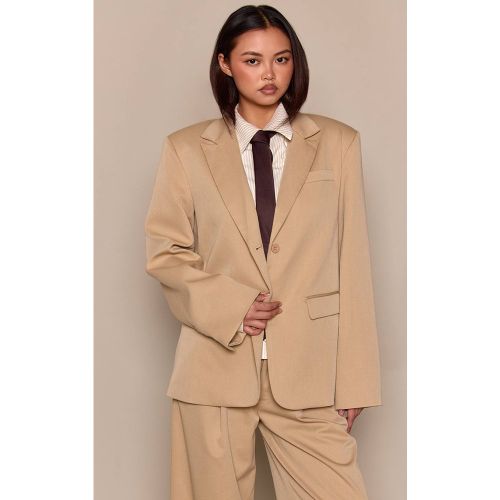Blazer Oversize Dad Tailleur Tissé Beige | Taille 42 - PrettyLittleThing - Modalova
