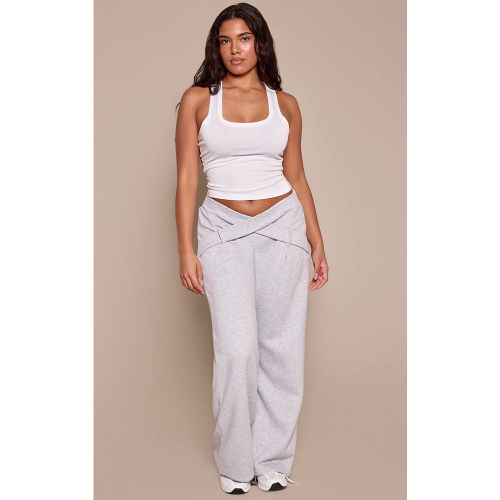 Grey Joggers Taille Haute Croisée En Jersey Coupe Large Shape | Taille XS - PrettyLittleThing - Modalova