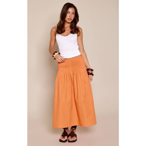 Jupe Longue En Coton À Taille Basse | Taille 32 - PrettyLittleThing - Modalova