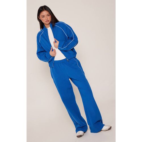 Cobalt Jogging Interlock À Jambes Larges Avec Passepoil Contrasté | Taille XL - PrettyLittleThing - Modalova