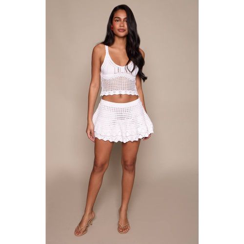 Cream Mini-jupe En Crochet Double Épaisseur | Taille Medium - PrettyLittleThing - Modalova