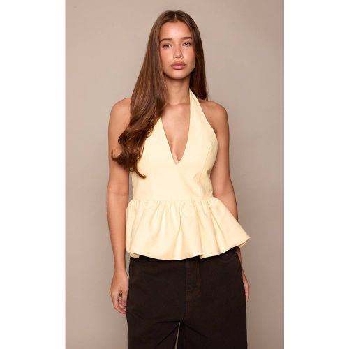 Lemon Haut Péplum Tissé À Encolure Américaine | Taille 42 - PrettyLittleThing - Modalova