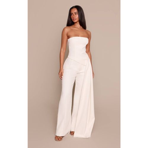 White Pantalon Large Taille Petite À Coutures Frontales En Tissu Tissé Ajusté Coordonné | Taille 32 - PrettyLittleThing - Modalova