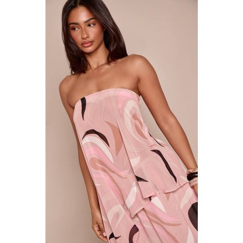 Multi Haut Bandeau Asymétrique En Mousseline Imprimée Petite - Ensemble Coordonné | Taille 34 - PrettyLittleThing - Modalova