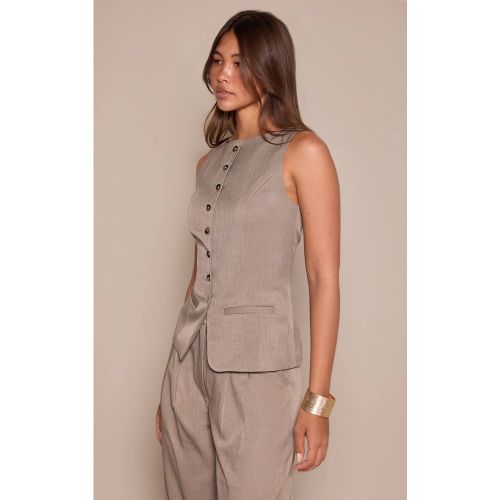 Ensemble Coordonné Gilet Sans Manches Tissé Ajusté Col Bateau | Taille 42 - PrettyLittleThing - Modalova