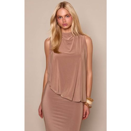Sand Haut Long Drapé | Taille 32 - PrettyLittleThing - Modalova