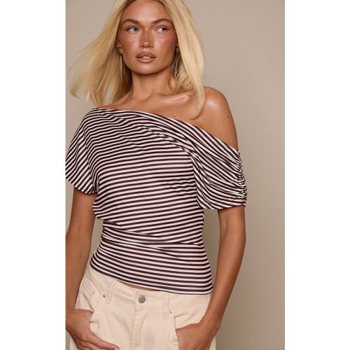 Haut Asymétrique Ample En Jersey Rayé | Taille 42 - PrettyLittleThing - Modalova