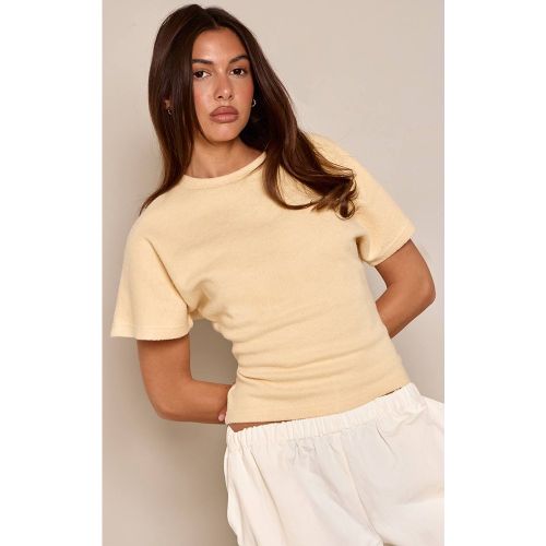 Lemon T-shirt Côtelé Épais À Taille Froncée | Taille 36 - PrettyLittleThing - Modalova