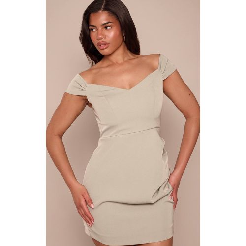 Sage Robe Moulante Midi Bleue À Épaules Dénudées Et Décolleté Plongeant | Taille 42 - PrettyLittleThing - Modalova