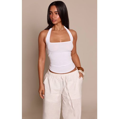 White Débardeur Petite En Coton Doux À Encolure Américaine | Taille 38 - PrettyLittleThing - Modalova