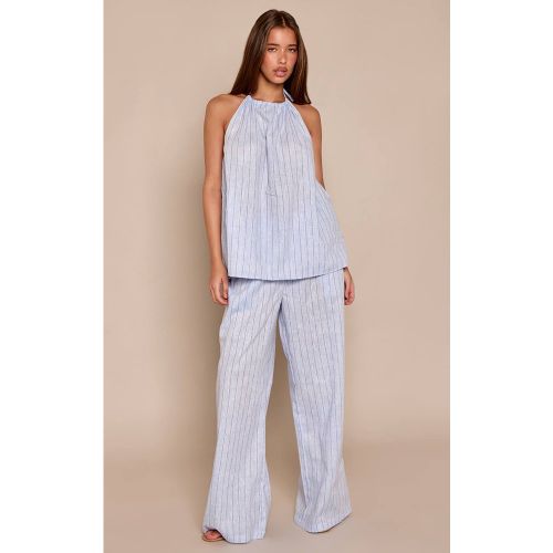 Blue Pantalon Large Rayé À Taille Basse Coordonné | Taille 42 - PrettyLittleThing - Modalova