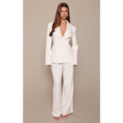 White Pantalon Droit En Tissu Tissé Ajusté Ensemble Coordonné | Taille 36 - PrettyLittleThing - Modalova