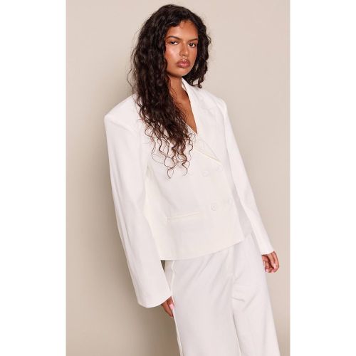 White Blazer Croisé Ajusté En Ensemble Coordonné | Taille 42 - PrettyLittleThing - Modalova