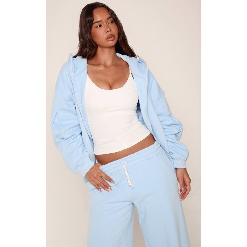 Light Blue Sweat À Casynthétiqueche Oversize Col Cheminée Double Zip | Taille XL - PrettyLittleThing - Modalova