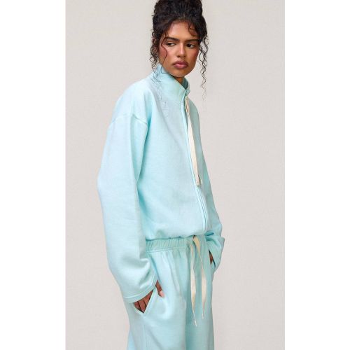 Light Blue Sweat-shirt Col Cheminée Avec Cordon De Serrage Contrasté | Taille XS - PrettyLittleThing - Modalova