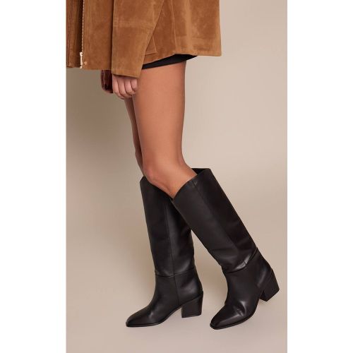 Black Botte Haute À Talon Bloc En Synthétique | Taille 33 - PrettyLittleThing - Modalova