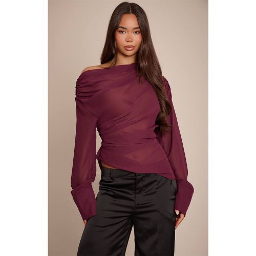 Plum Haut Drapé En Mousseline | Taille 42 - PrettyLittleThing - Modalova
