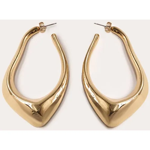 Gold Boucles D'oreilles Créoles Pointues Abstraites Épaisses - PrettyLittleThing - Modalova