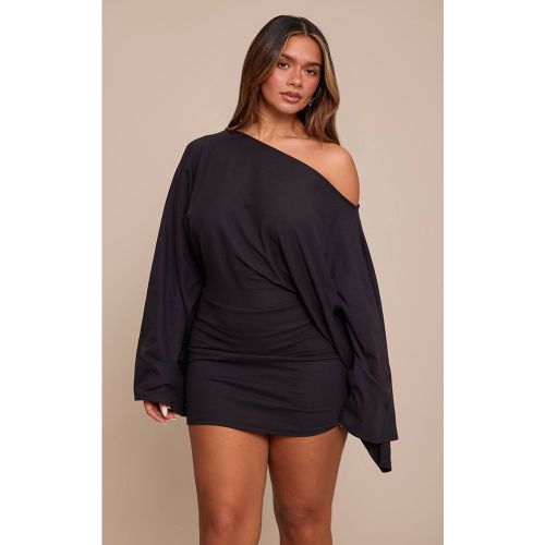 Black Robe Épaules Dénudées Ajustée Toucher Doux | Taille 32 - PrettyLittleThing - Modalova