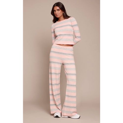 Pink Pantalon Large À Rayures | Taille Large - PrettyLittleThing - Modalova