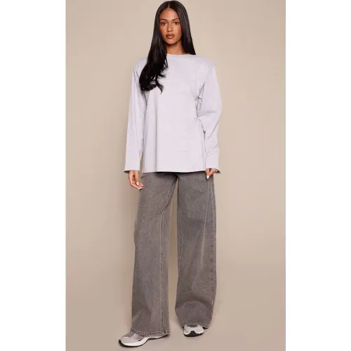 Grey Jean Large Taille Mi-haute Stretch Pour Grandes Tailles | Taille 42 - PrettyLittleThing - Modalova