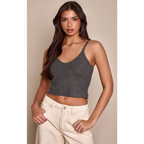 Charcoal Débardeur À Bretelles En Maille | Taille XS - PrettyLittleThing - Modalova