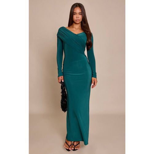 Robe Maxi Bardot Asymétrique À Double Couche | Taille 36 - PrettyLittleThing - Modalova