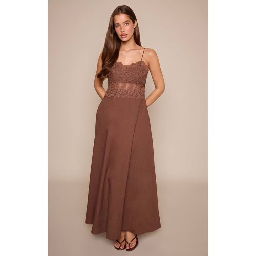 Robe Longue Sans Manches À Bretelles Avec Finitions Broderie Anglaise | Taille 32 - PrettyLittleThing - Modalova