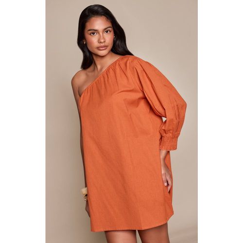 Burnt Orange Robe Droite Asymétrique Effet Lin | Taille 32 - PrettyLittleThing - Modalova