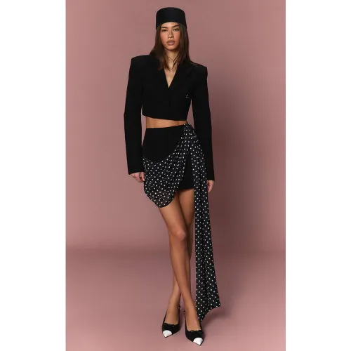 Mini-jupe Drapée À Pois | Taille 32 - PrettyLittleThing - Modalova