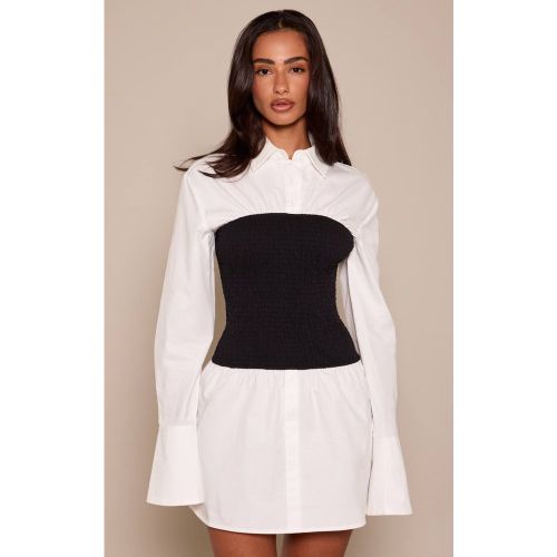 Black Robe Chemise Mini Taille Froncée Petite | Taille 34 - PrettyLittleThing - Modalova