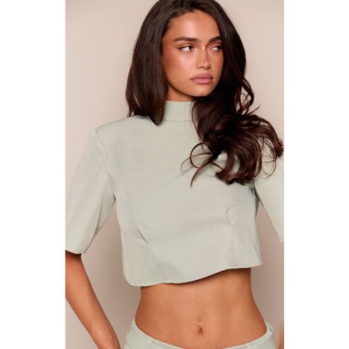 Sage Haut Col Rond Dos Ouvert Ensemble Coordonné | Taille 42 - PrettyLittleThing - Modalova