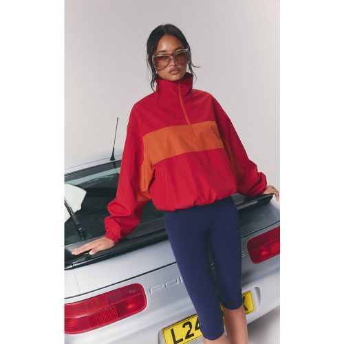 Dark Red Coupe-vent À Demi-fermeture Éclair | Taille XS - PrettyLittleThing - Modalova