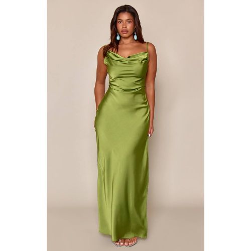 Green Robe Longue Caraco En Satin Asymétrique Shape | Taille 42 - PrettyLittleThing - Modalova