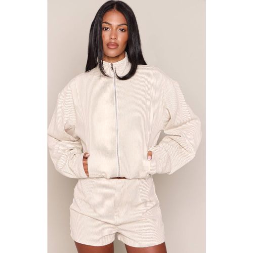 White Veste En Jean Haute Avec Fermeture Éclair | Taille 44 - PrettyLittleThing - Modalova