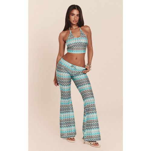 Blue Ensemble Coordonné Petite Pantalon Évasé Taille Basse Texturé | Taille 42 - PrettyLittleThing - Modalova