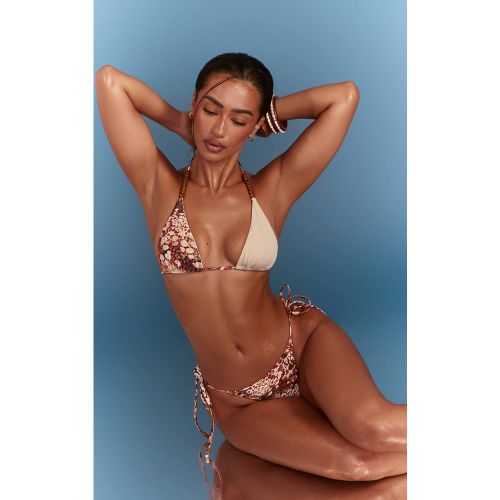 Stone Haut De Bikini À Perles Imprimé Synthétique | Taille 34 - PrettyLittleThing - Modalova