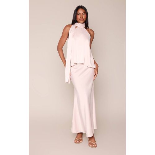 Jupe Midi Co-ord À Ourlet Mouchoir En Satin Huître | Taille 42 - PrettyLittleThing - Modalova
