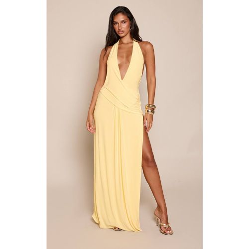 Lemon Robe Maxi Drapée En Jersey Slinky Double Épaisseur | Taille 42 - PrettyLittleThing - Modalova