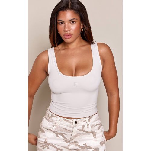 Grey Débardeur Moulant À Décolleté Plongeant Avec Logo Shape | Taille 42 - PrettyLittleThing - Modalova