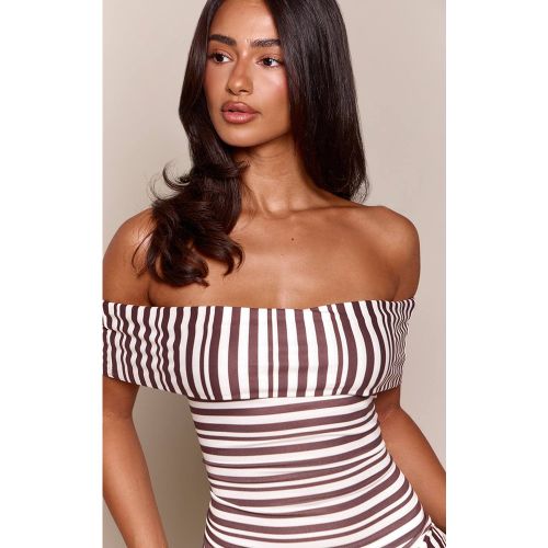Haut Épaules Dénudées À Rayures Petite | Taille XS - PrettyLittleThing - Modalova
