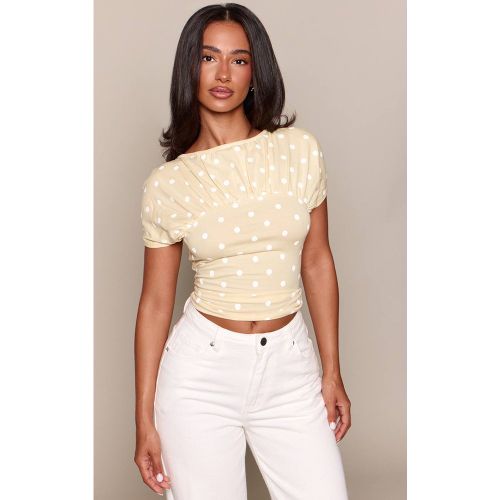 Lemon Haut Ajusté À Pois Froncé Petite | Taille XS - PrettyLittleThing - Modalova