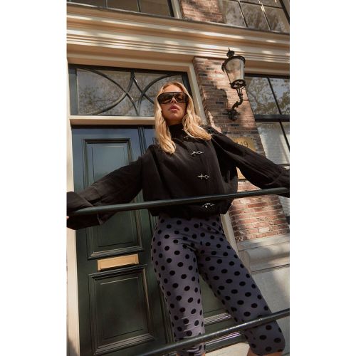 Black Veste À Fermoirs De Pompier | Taille 42 - PrettyLittleThing - Modalova