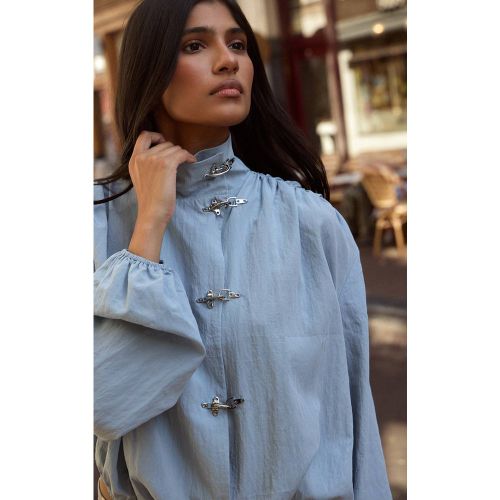 Blue Veste À Fermoirs De Pompier | Taille 34 - PrettyLittleThing - Modalova