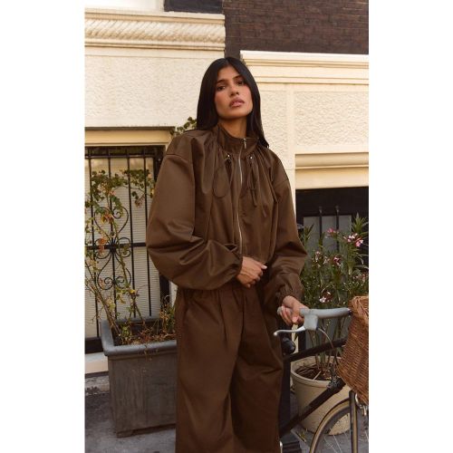 Khaki Veste Ballon À Col Cheminée | Taille 34 - PrettyLittleThing - Modalova