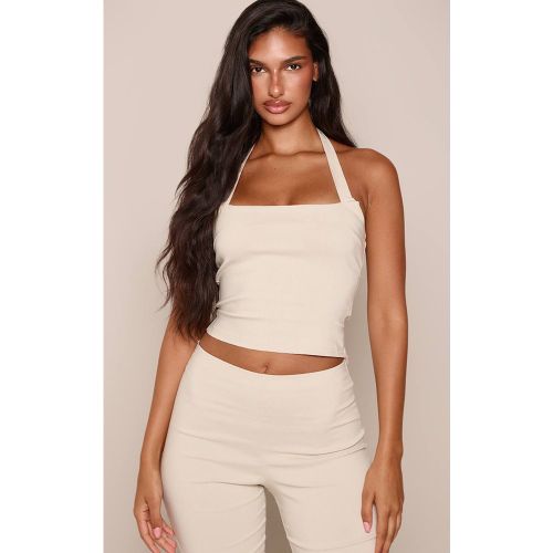 Cream Ensemble Coordonné Haut Dos-nu En Tissu Extensible | Taille 42 - PrettyLittleThing - Modalova