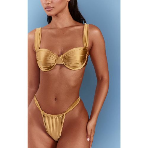 Olive Bas De Bikini À Bretelles Épaisses Shine Swim | Taille 44 - PrettyLittleThing - Modalova